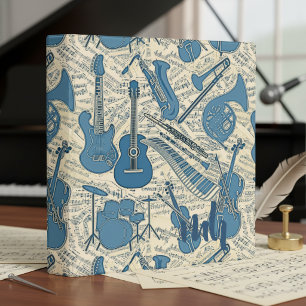 Classeur Partitions et instruments Blue/Ivoire ID481