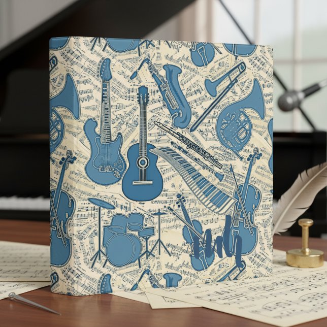 Classeur Partitions et instruments Blue/Ivoire ID481 (Créateur téléchargé)