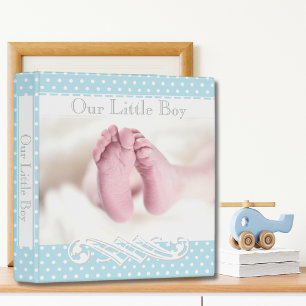Classeur Pastel Blue Polka-Dots Motif ・ bébé pieds ・ ・ pers