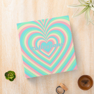 Classeur Pastel Blue Rainbow Hypnotic Heart Lot Motif