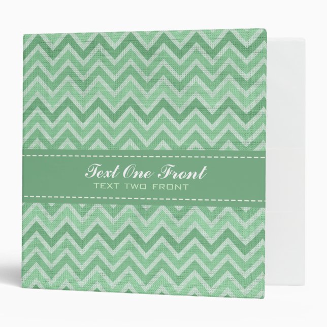 Classeur Pastel Green Tones Retro Chevron Motif (Devant/intérieur)