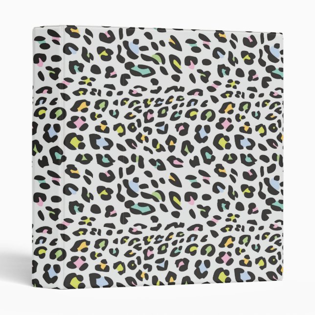 Classeur Pastel Leopard Spot Motif (Devant/Côté)