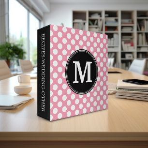 Classeur Pastel Pink and Black Polka Dots Custom