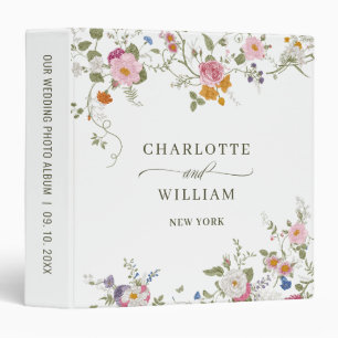 Classeur Pastel Pink Boho Fleur sauvage album photo Mariage