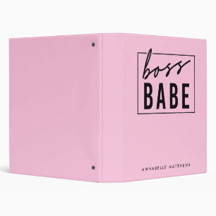 Classeur Pastel Pink Girl Boss Babe Propriétaire d'entrepri