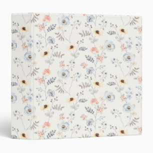 Classeur Pastel Poppy Floral Garden Motif