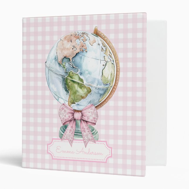 Classeur Pastel World Map | Geography Subject (Devant/intérieur)