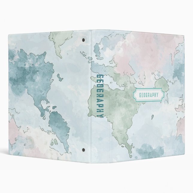 Classeur Pastel World Map | Geography Subject (Arrière-plan)