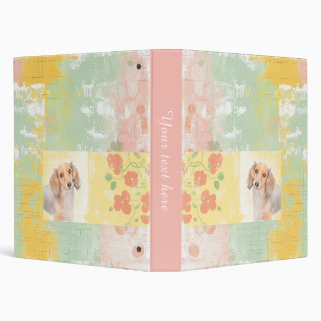 Classeur Patchwork Dachshund Pastel (Arrière-plan)