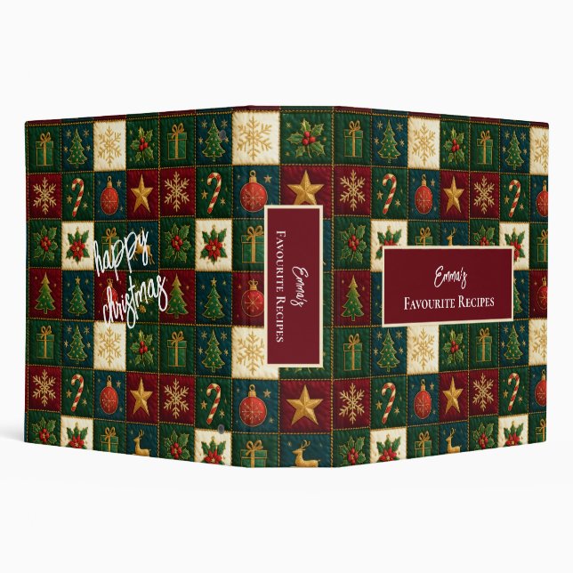 Classeur Patchwork de Noël traditionnel avec motif de fêtes (Arrière-plan)