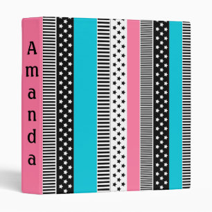 Classeur Patchwork en bandes multicolores de tissu i