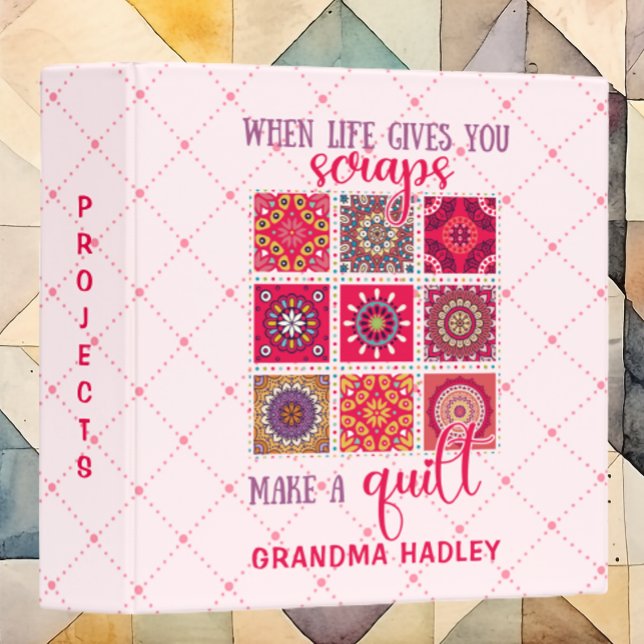Classeur Patchwork Quilt rose Projet personnalisé (Créateur téléchargé)