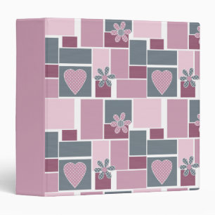 Classeur Patchwork rose gris marron de carrés