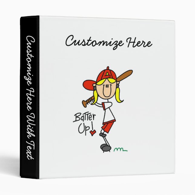 Classeur Pâte lisse de base-ball de filles vers le haut de (Devant/Côté)