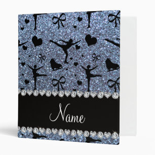 Classeur Patinage artistique bleu en pastel nommé fait sur