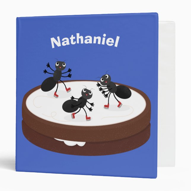Classeur Patinage sur glace de fourmis joyeuses sur dessin  (Devant/Intérieur)