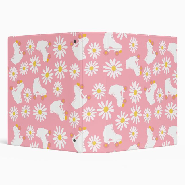 Classeur Patins floraux Roller Patinage Motif rose (Arrière-plan)