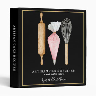 Classeur Pâtisserie Chef Aquarelle Cuisine Ustensiles 3 Ri