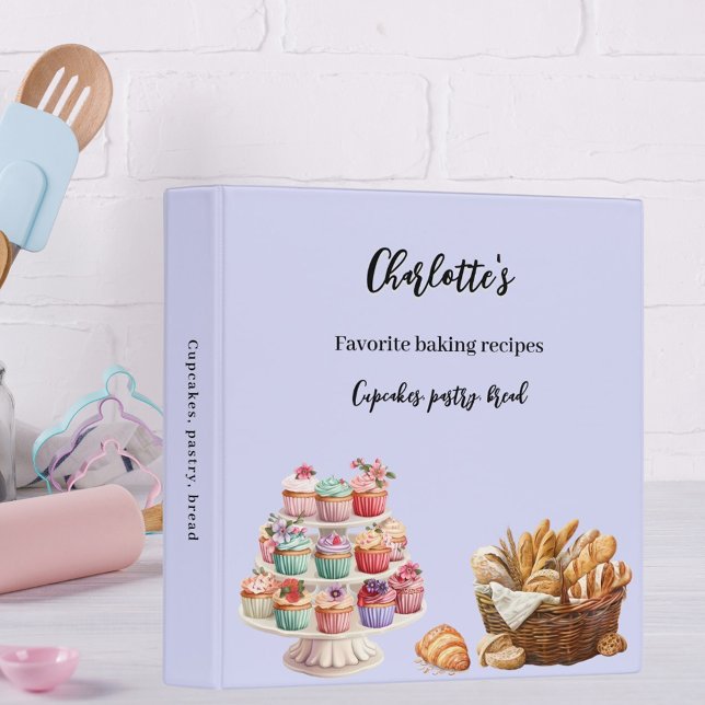 Classeur Pâtisserie cuisine lavande cupcakes recettes (Créateur téléchargé)