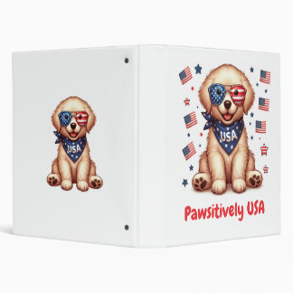 Classeur Patriotic Pup – USA Golden Retriever Binder