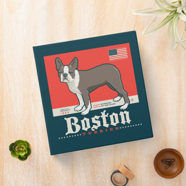 Classeur Patriotique | Boston Terrier (In Situ)
