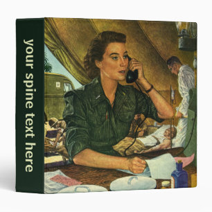 Classeur Patriotique Vintage, Infirmière médicale au téléph