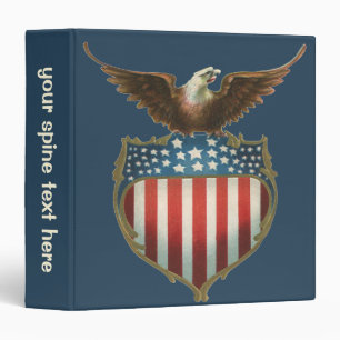 Classeur Patriotisme vintage, aigle fier au-dessus du drape