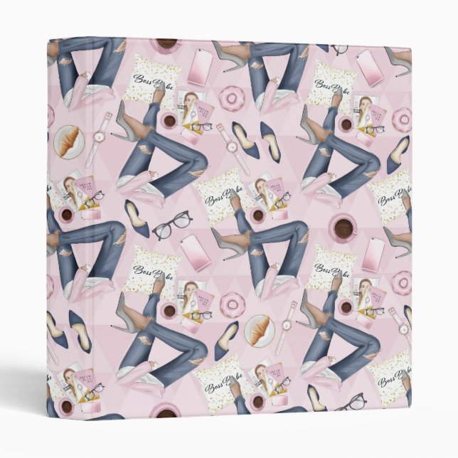 Classeur Patron de fille tiré à la main (Devant/Côté)