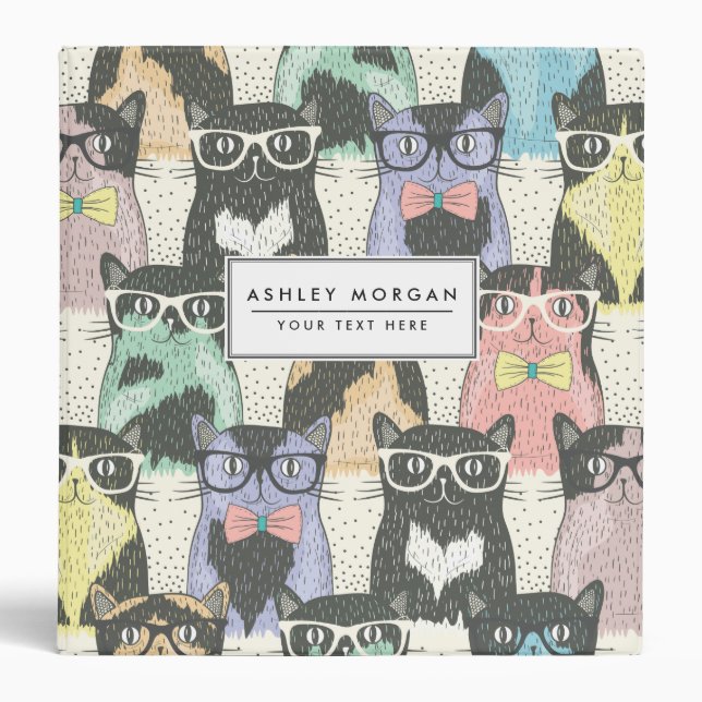 Classeur Patters de Cute Hipster Cats (Devant)