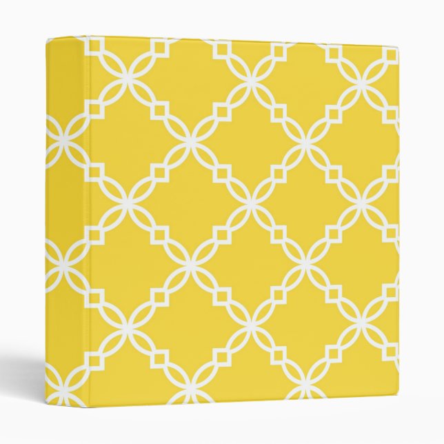 Classeur Patters de Pineapple White Large Fancy Quatrefoil (Devant/Côté)