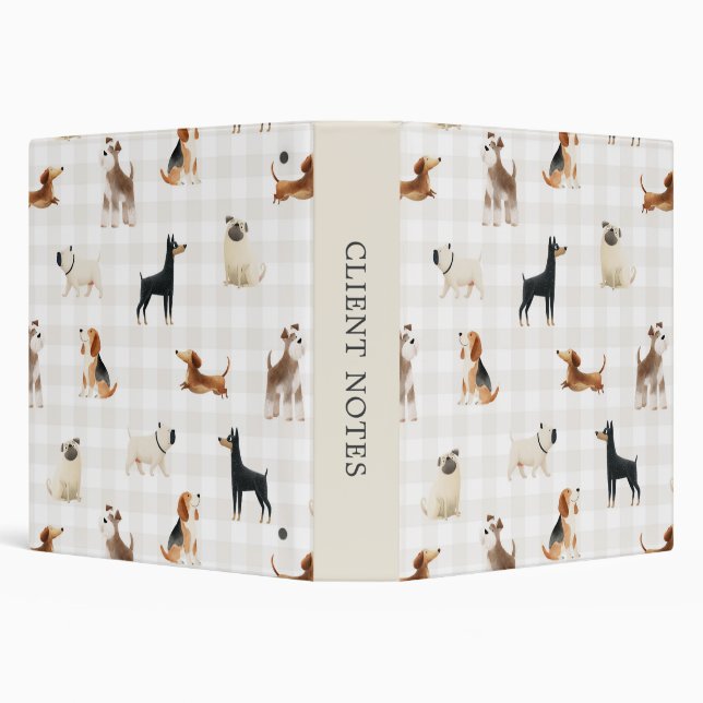 Classeur Paws Gingham jolis chiens  (Arrière-plan)