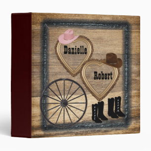 Classeur Pays Ouest Rustique Wagon Roue Mariage Album