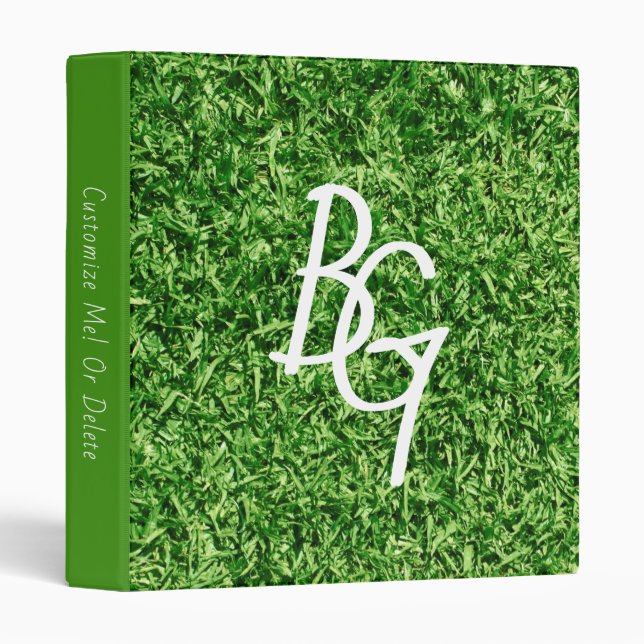 Classeur Paysage Gardner Green Grass Initiales (Devant/Côté)