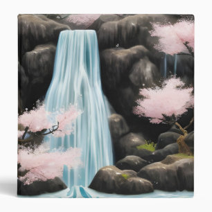 Classeur Paysage Japonais Fleurs De Cerisiers Et Cascade