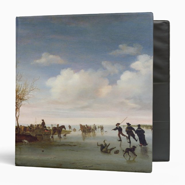 Classeur Paysage néerlandais avec des patineurs (Devant/Intérieur)
