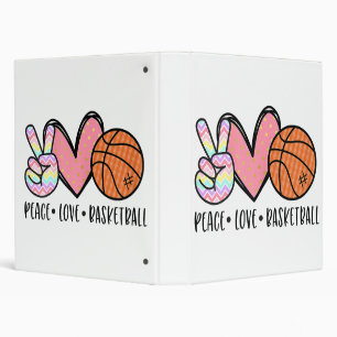 Classeur Peace Love Basketball Coeur pour les Ados entre