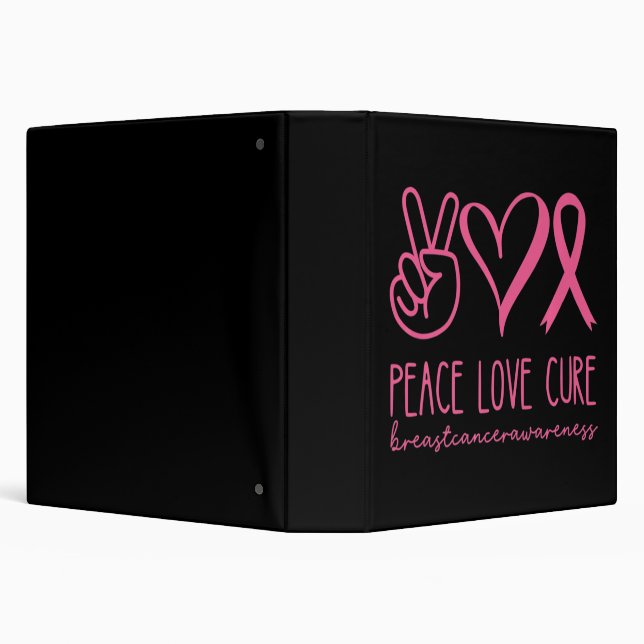 Classeur Peace Love Cure rose Ruban Guerrier Cancer du sein (Arrière-plan)