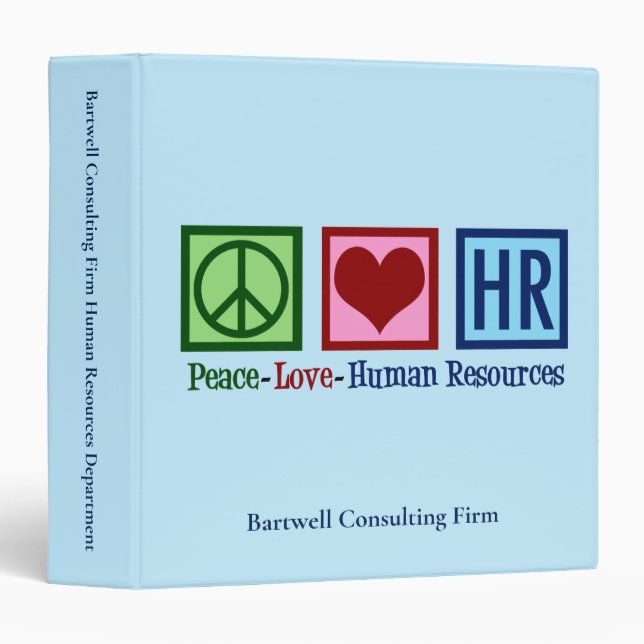 Classeur Peace Love Ressources humaines Custom Blue Company (Devant/Côté)