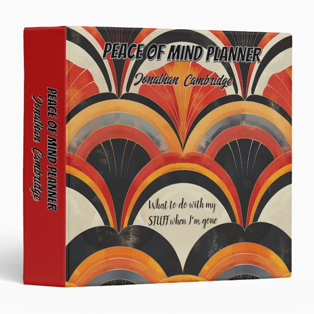 Classeur Peace of Mind Planner Que faire de mes trucs 3 R (Devant/Côté)
