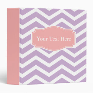 Classeur Peach Pink Purple Chevron Personnalisé