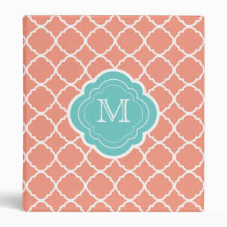 Classeur Peach Quatrefol with Mint Monogramme