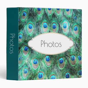 Classeur Peacock Feathers Exotic Wild Watercolor Motif