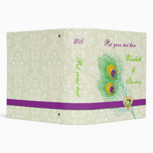 Classeur Peacock plumes bijou coeur wedding planner classeu