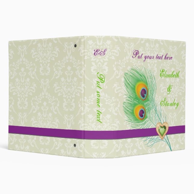 Classeur Peacock plumes bijou coeur wedding planner classeu (Arrière-plan)