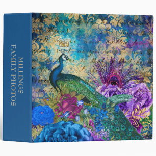 Classeur Peacock Vintage Purple Turquoise Gold Famille Phot