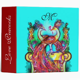 Classeur PEACOCKS EN AMOUR MONOGRAM, bleu rouge turquase vi