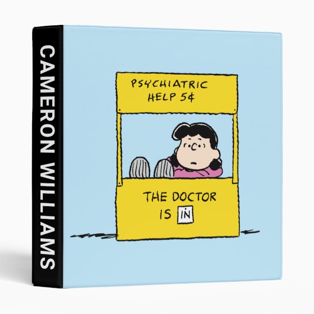 Classeur Peanuts | Lucy & the Doctor Is In (Devant/Côté)