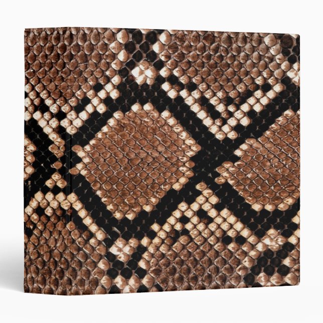 Classeur Peau de serpent à crotale diamant (Devant/Côté)