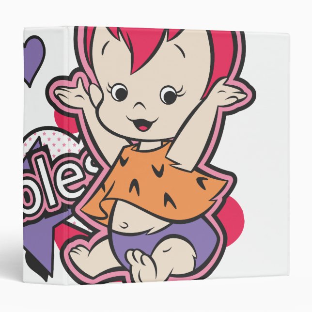 Classeur PEBBLES™ Coeur pourpre (Devant/Côté)