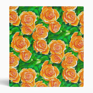 Classeur Pêche / Corail Orange Aquarelle Roses